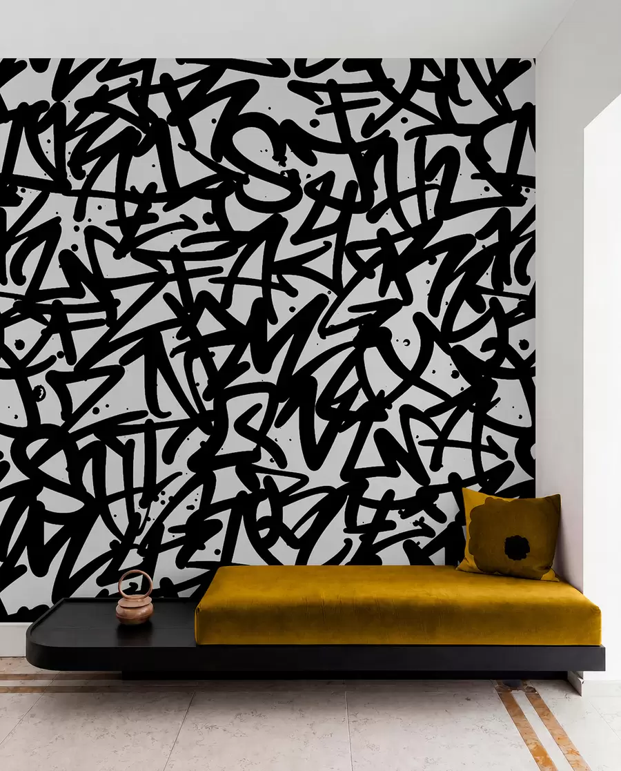 Valokuvatapetti Graffiti Emotions: Black u99087v3
