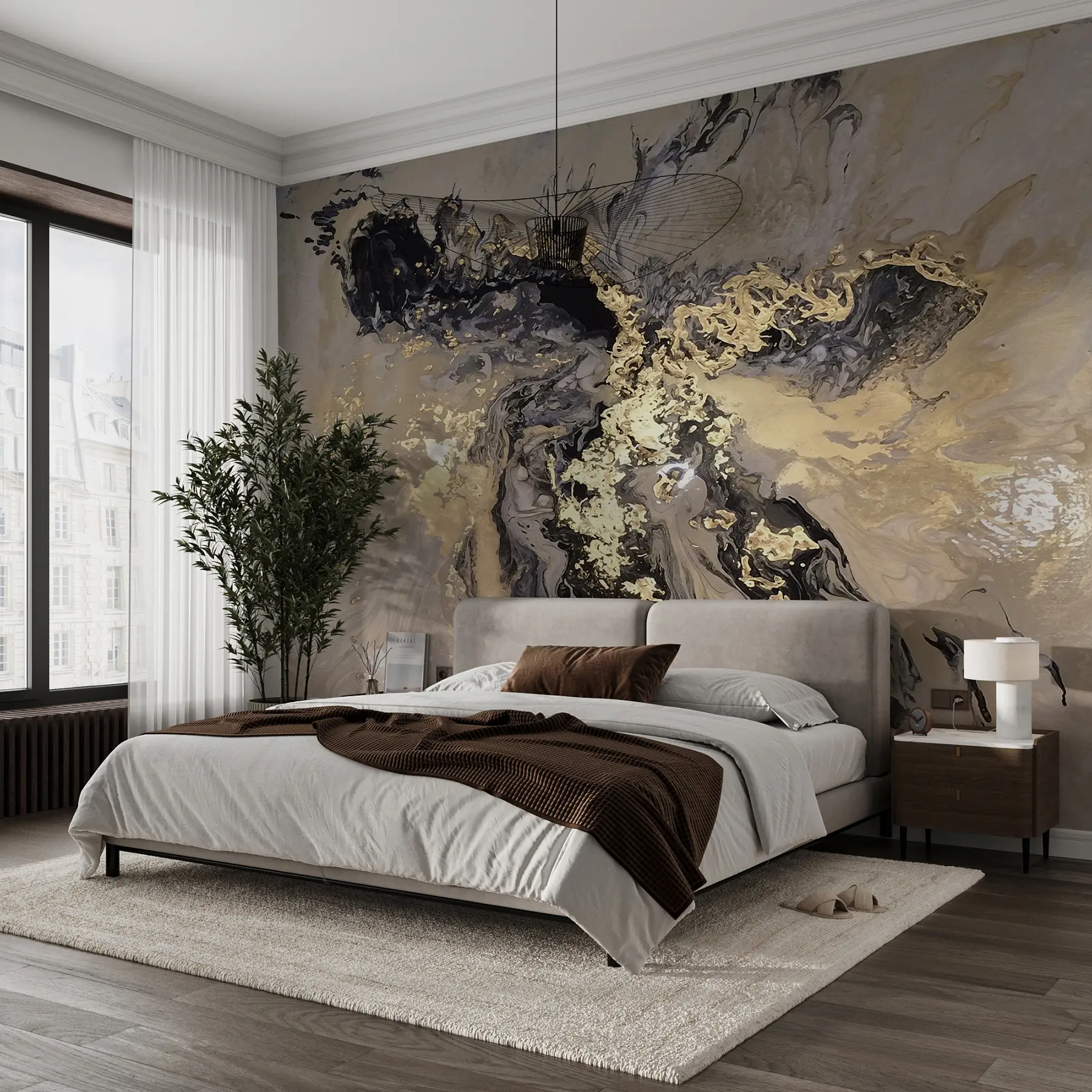 Valokuvatapetti Musta marmori u16941d3