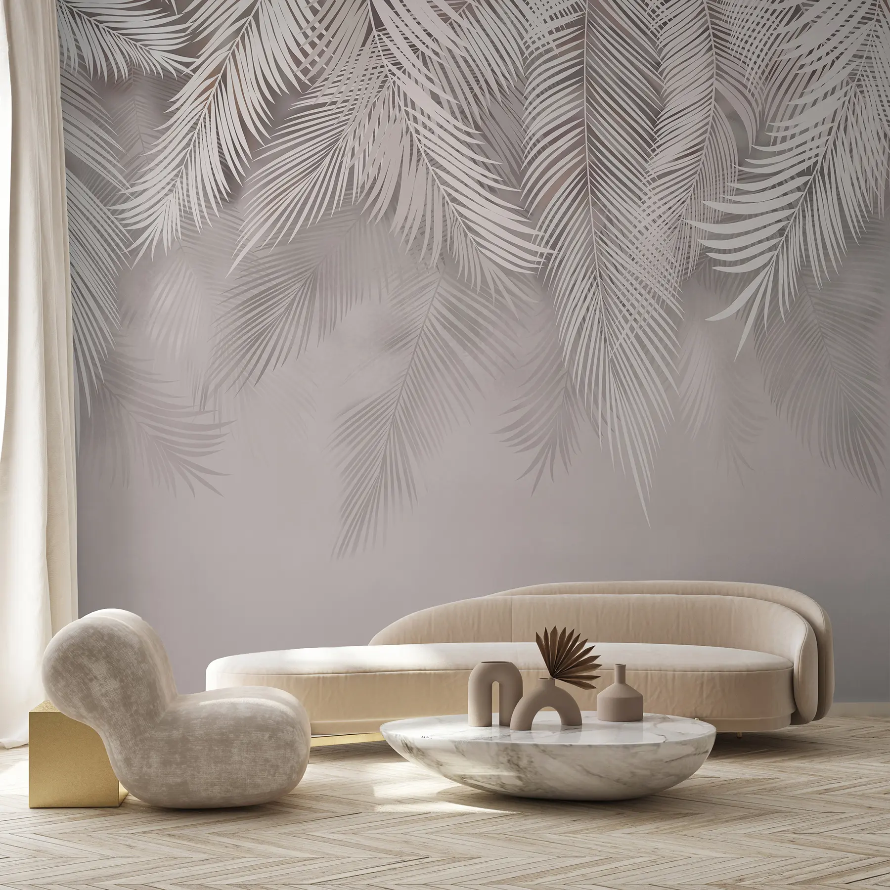 Valokuvatapetti Herkästi roikkuvat lehdet u48556v5d1