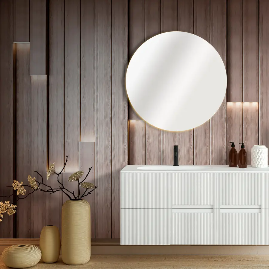 Valokuvatapetti Klassiset puupaneelit 3D-valaistuksella u99321