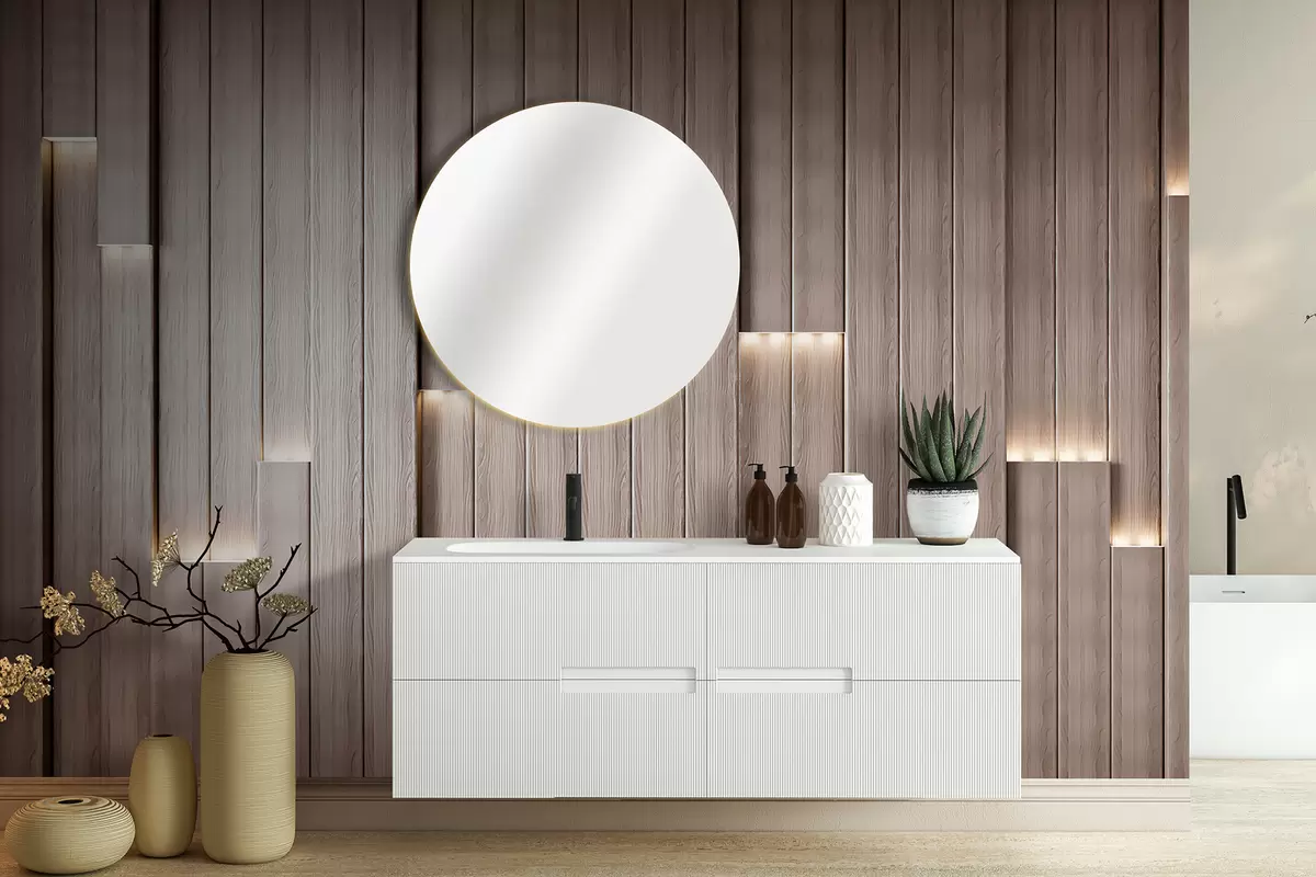 Valokuvatapetti Klassiset puupaneelit 3D-valaistuksella u99321