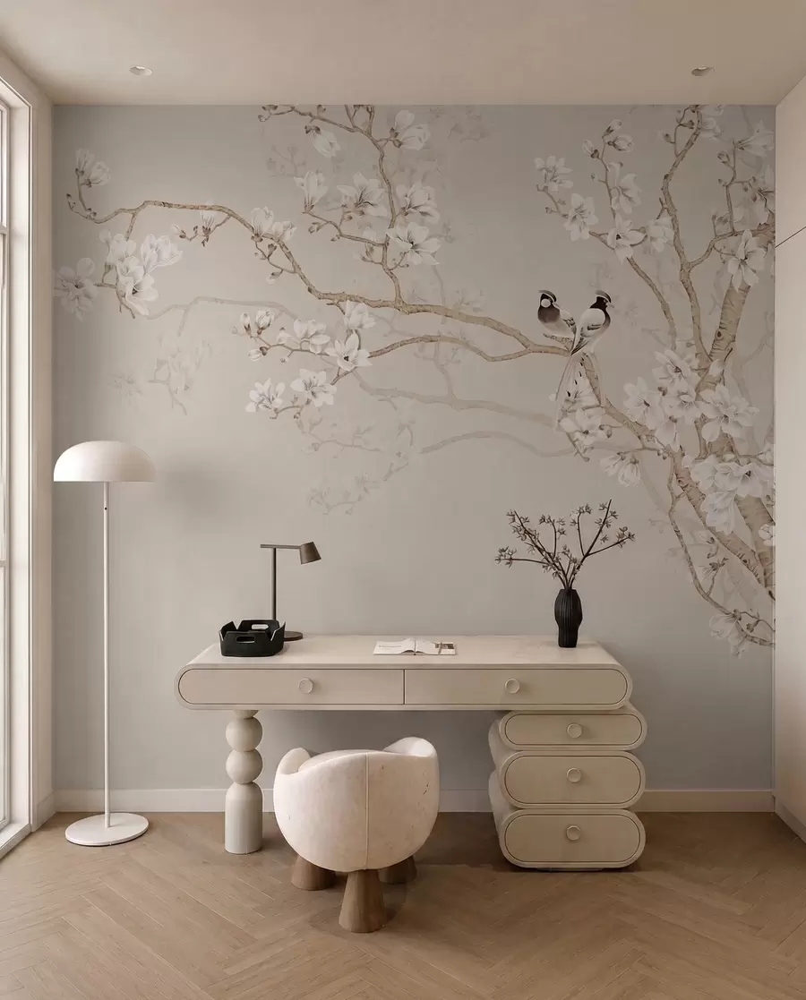 Valokuvatapetti Magnolia puu puutarhassa u25842d1