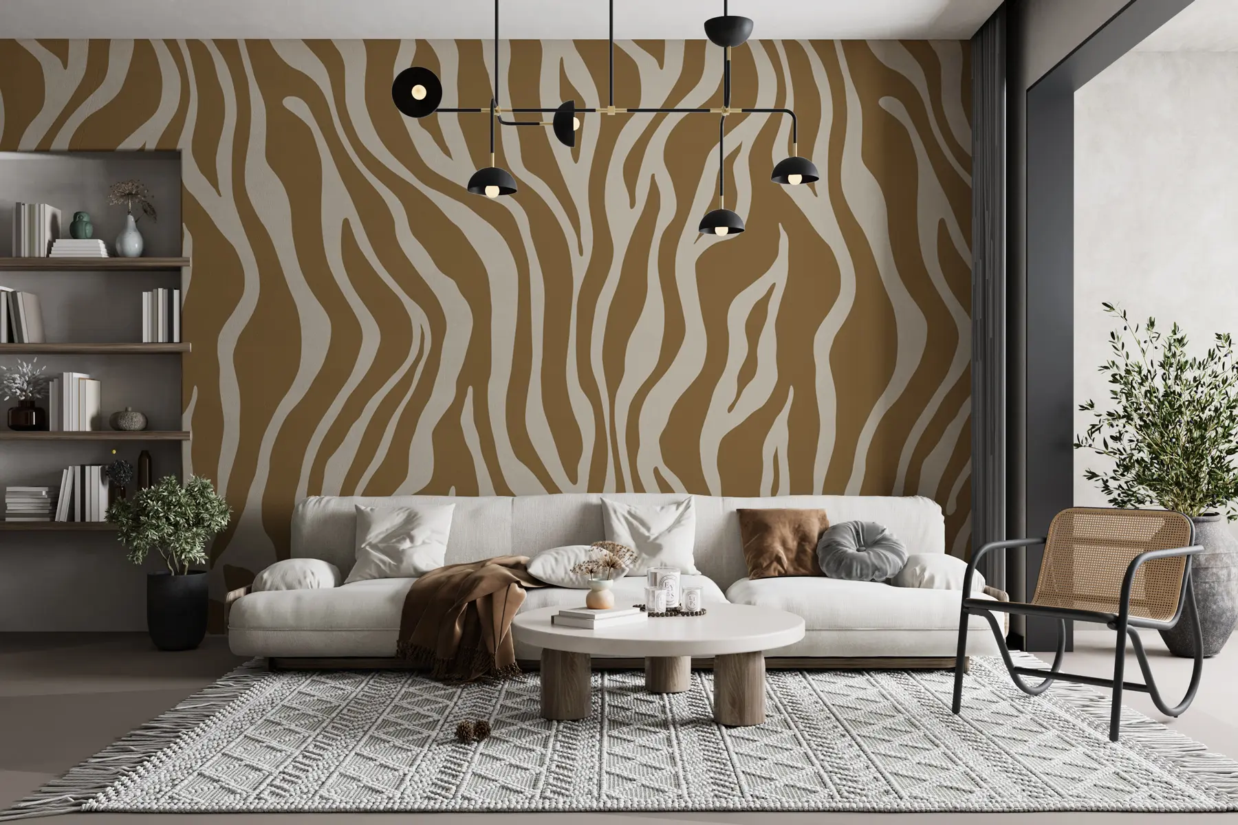 Valokuvatapetti Vektoripainatus seepran nahasta ruskealla ja valkoisella värillä u99173